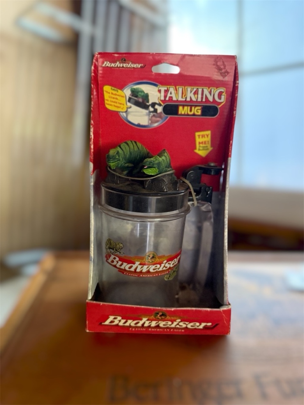 Vintage 1997 Budweiser Talking Lizard Beer Mug